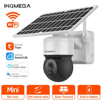 Солнечная камера INQMEGA Tuya Mini PIR для обнаружения человека На открытом Воздухе, Влагозащищенная камера безопасности Tuya Smart Life Camera