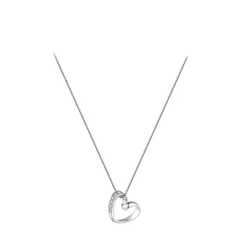 Стерлинговое серебро 925 пробы, Романтическое простое ожерелье с подвеской в виде сердца, Классический женский свадебный бутик ювелирных изделий