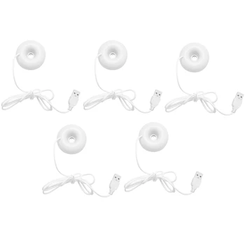 Увлажнитель воздуха 5X White Donut USB, Настольный мини-Увлажнитель для офиса, Портативный Креативный Очиститель воздуха Белого цвета