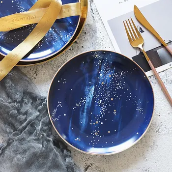 Украшение посуды фарфоровая подарочная тарелка для еды нагревательная керамическая Креативная Звезда ужин фруктовый десерт кухонная посуда