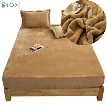 Фланелевая простыня MOXI - Однотонная бархатная простыня из зимнего Теплого Уютного флисового материала для односпальных кроватей, кроватей размера 