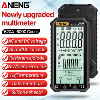 Цифровой мультиметр ANENG 620A с 4,7-дюймовым ЖК-дисплеем AC/DC, Ультрапортативный мультитестер True-RMS с автоматическим определением диапазона, тест NCV
