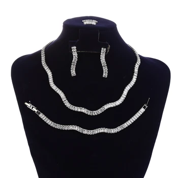 Ювелирный набор HADIYANA Zirconia, винтажное женское свадебное ожерелье, браслет, кольцо, серьги, изысканный набор BN8951, подарок для вечеринки